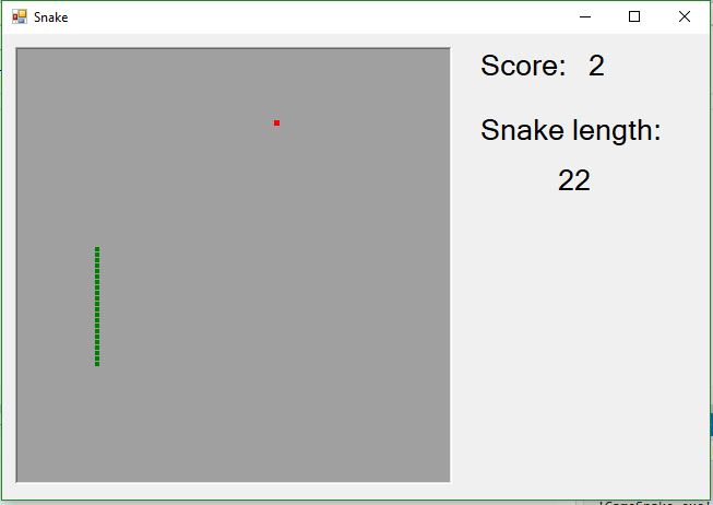 Snake game screenshot